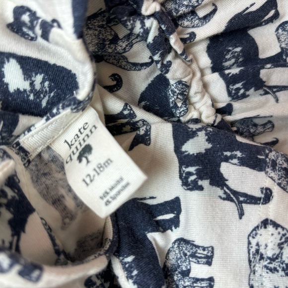 Kate Quinn off white navy elephant dress Size 18-24M - Picture 3 of 3